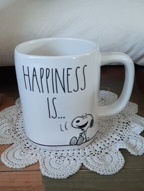 Snoopy & Woodstock Mug Rae Dunn HAPPINESS IS...